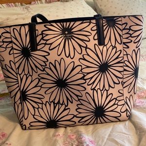 Kate Spade, black and taupe daisy tote